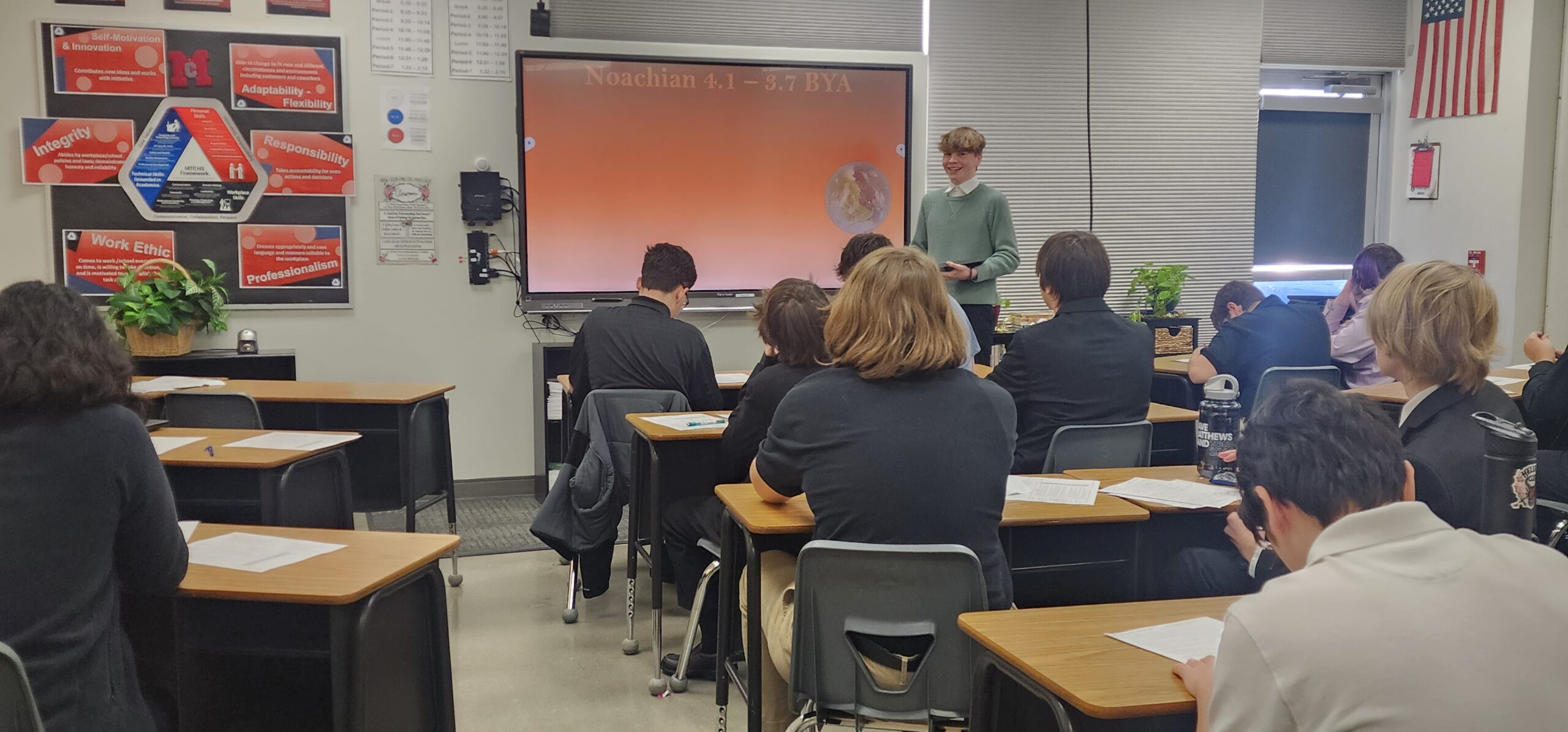 Student presenting