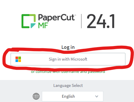 Sign in with microsoft screenshot