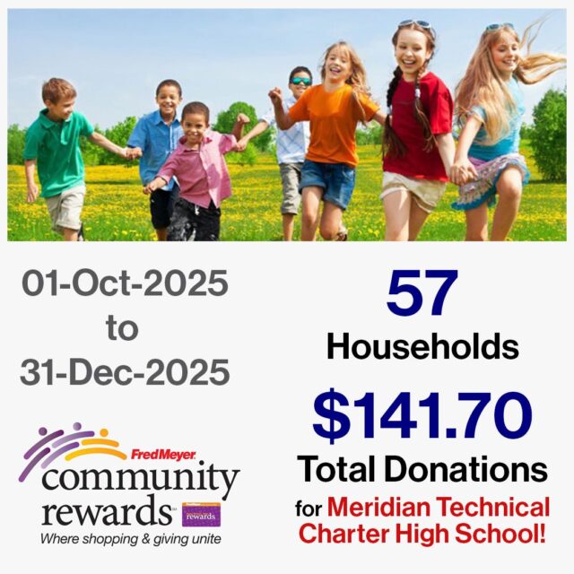 💙 Thank you, MTCHS community! 💙

Thanks to 57 participating households, our school received $141.70 through Kroger’s Community Rewards Program from Oct. 1–Dec. 31, 2025. Every grocery trip helps support our students!

Not signed up yet? You can support MTCHS at no cost to you by linking your Shoppers Card at www.fredmeyer.com/communityrewards
It’s quick, easy, and makes a real difference.

We’re so grateful for our amazing community!
#MTCHSIdaho #CommunitySupport #ThankYou