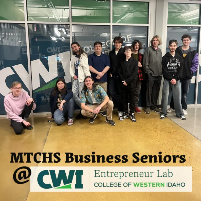 🚀 Future Entrepreneurs in Action!

Our Business Seniors visited the Entrepreneur Lab at the College of Western Idaho this morning to get real-world feedback on their business plans. Director Kenton Lee shared valuable insights, asked great questions, and helped our students think like true entrepreneurs.

Experiences like this give students a chance to refine their ideas, practice pitching their concepts, and learn what it takes to turn a great idea into a real business. Thank you to the CWI Entrepreneur Lab for welcoming our students and investing your time in the next generation of innovators!

#MTCHSIdaho #Entrepreneurship #FutureBusinessLeaders #CTE #StudentSuccess #mtchsEntrepreneur #collegeofwesternidaho